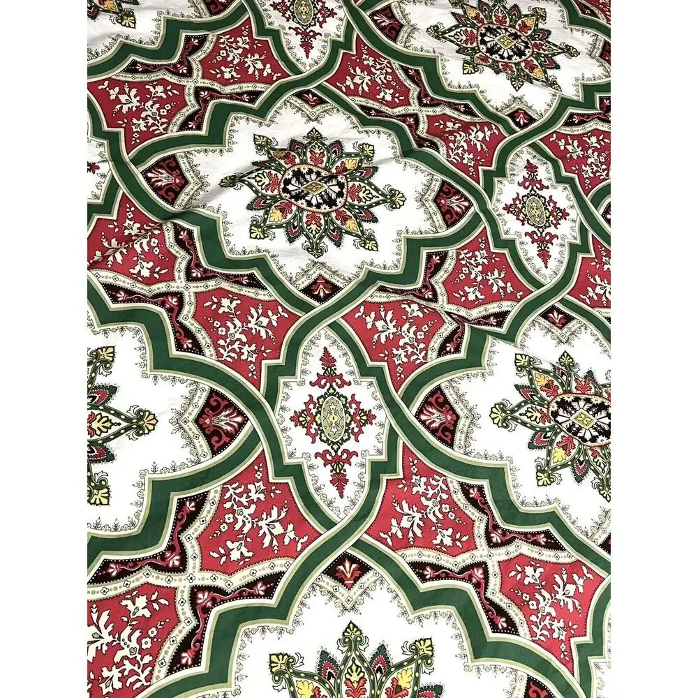 Pottery Barn King Duvet Cover ASHTON Organic Cotton White Hot Pink Green Boho